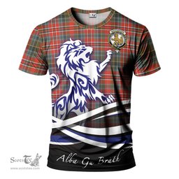 ScotsTee Shop Scottish MacPherson Weathered Clan Crest Tartan T Shirt Alba Gu Brath Regal Lion Emblem