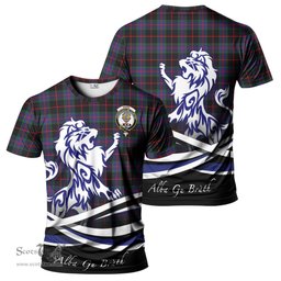 ScotsTee Shop Scottish Nairn Clan Crest Tartan T Shirt Alba Gu Brath Regal Lion Emblem