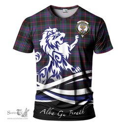 ScotsTee Shop Scottish Nairn Clan Crest Tartan T Shirt Alba Gu Brath Regal Lion Emblem
