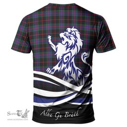ScotsTee Shop Scottish Nairn Clan Crest Tartan T Shirt Alba Gu Brath Regal Lion Emblem