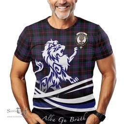 ScotsTee Shop Scottish Nairn Clan Crest Tartan T Shirt Alba Gu Brath Regal Lion Emblem