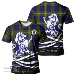 ScotsTee Shop Scottish Moore Clan Crest Tartan T Shirt Alba Gu Brath Regal Lion Emblem