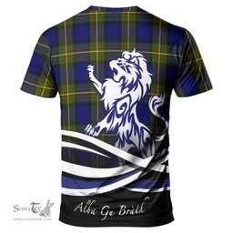 ScotsTee Shop Scottish Moore Clan Crest Tartan T Shirt Alba Gu Brath Regal Lion Emblem