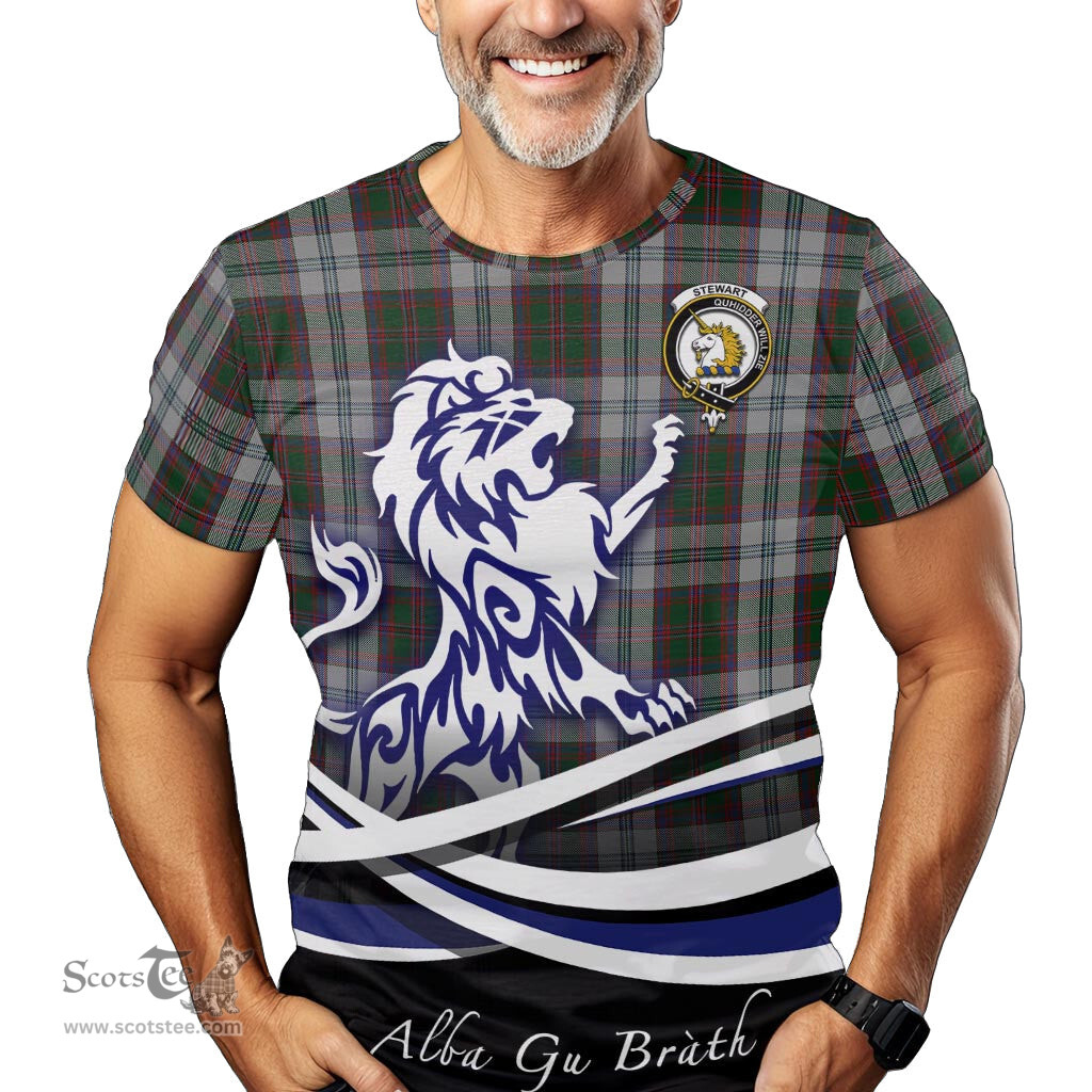 ScotsTee Shop Scottish Stewart of Appin Dress Clan Crest Tartan T Shirt Alba Gu Brath Regal Lion Emblem