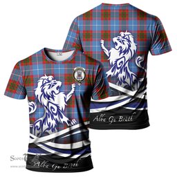 ScotsTee Shop Scottish Spalding Clan Crest Tartan T Shirt Alba Gu Brath Regal Lion Emblem