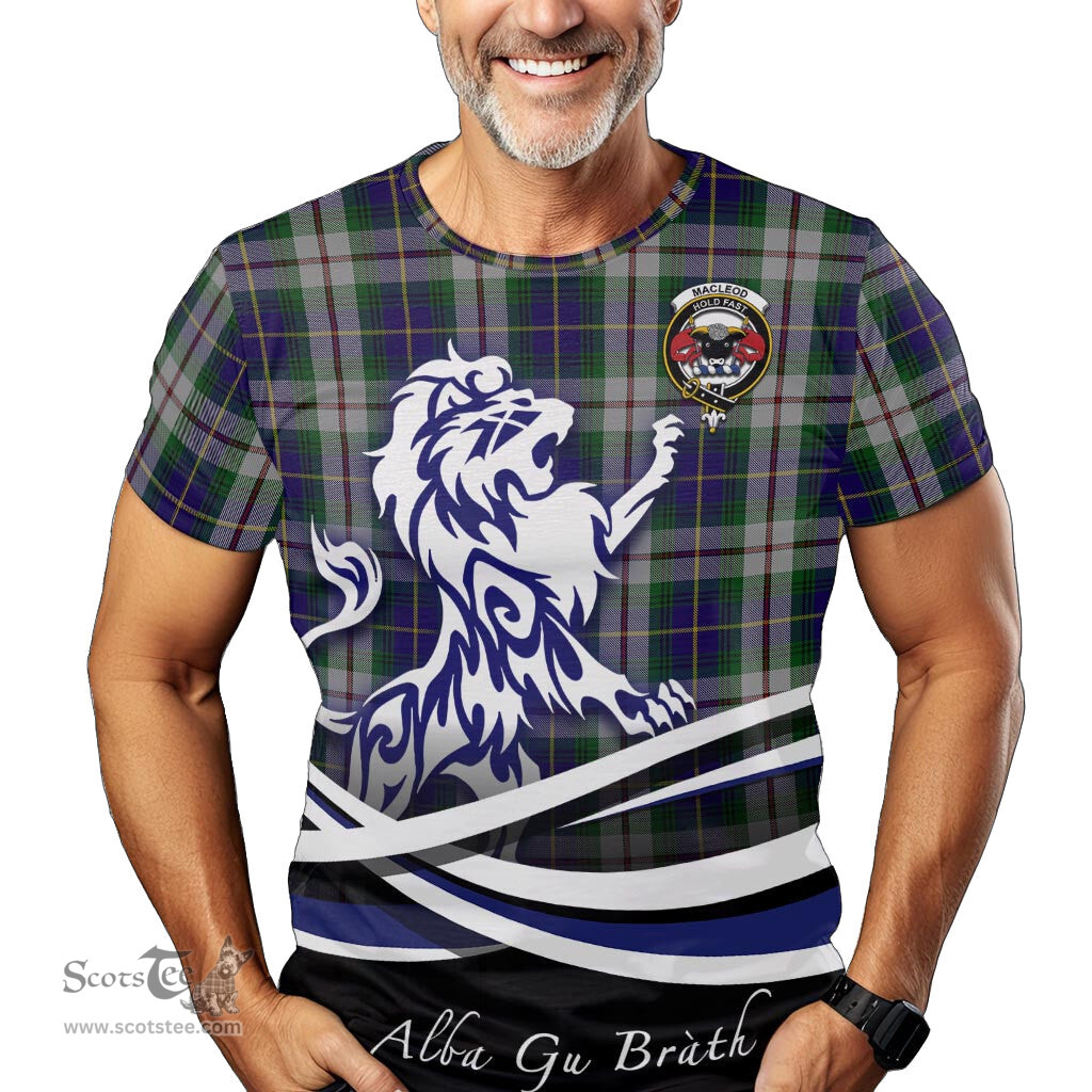 ScotsTee Shop Scottish MacLeod Of Californian Clan Crest Tartan T Shirt Alba Gu Brath Regal Lion Emblem