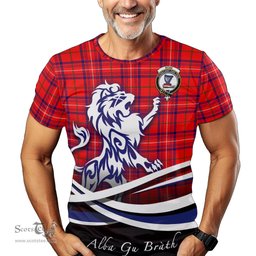 ScotsTee Shop Scottish Rose Modern Clan Crest Tartan T Shirt Alba Gu Brath Regal Lion Emblem