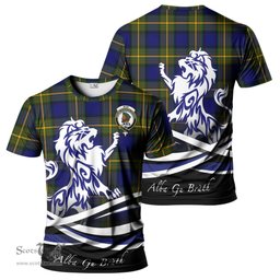 ScotsTee Shop Scottish Muir Clan Crest Tartan T Shirt Alba Gu Brath Regal Lion Emblem