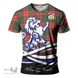 ScotsTee Shop Scottish Stewart of Appin Ancient Clan Crest Tartan T Shirt Alba Gu Brath Regal Lion Emblem