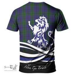 ScotsTee Shop Scottish Strachan Clan Crest Tartan T Shirt Alba Gu Brath Regal Lion Emblem