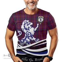 ScotsTee Shop Scottish McCall (Caithness) Clan Crest Tartan T Shirt Alba Gu Brath Regal Lion Emblem