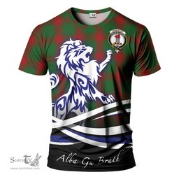 ScotsTee Shop Scottish Middleton Clan Crest Tartan T Shirt Alba Gu Brath Regal Lion Emblem