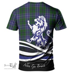 ScotsTee Shop Scottish Wishart Hunting Clan Crest Tartan T Shirt Alba Gu Brath Regal Lion Emblem
