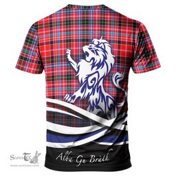 ScotsTee Shop Scottish Udny Clan Crest Tartan T Shirt Alba Gu Brath Regal Lion Emblem