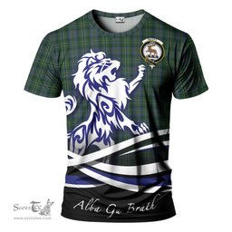 ScotsTee Shop Scottish Scott Hunting Clan Crest Tartan T Shirt Alba Gu Brath Regal Lion Emblem