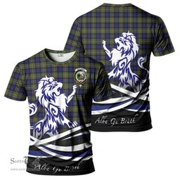 ScotsTee Shop Scottish MacLaren Modern Clan Crest Tartan T Shirt Alba Gu Brath Regal Lion Emblem