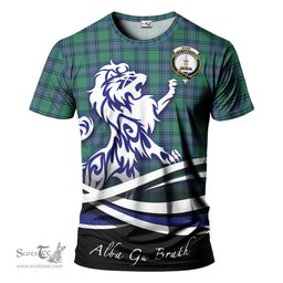 ScotsTee Shop Scottish Shaw Ancient Clan Crest Tartan T Shirt Alba Gu Brath Regal Lion Emblem