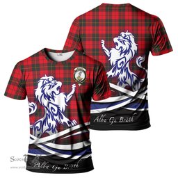 ScotsTee Shop Scottish Wallace Weathered Clan Crest Tartan T Shirt Alba Gu Brath Regal Lion Emblem