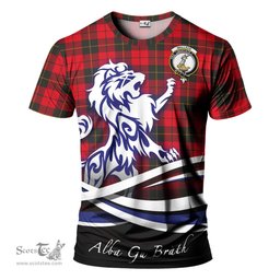 ScotsTee Shop Scottish Wallace Weathered Clan Crest Tartan T Shirt Alba Gu Brath Regal Lion Emblem