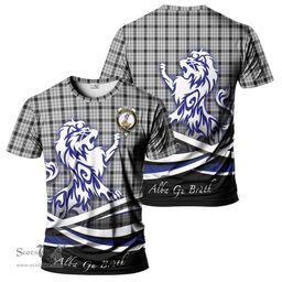 ScotsTee Shop Scottish Wallace Dress Clan Crest Tartan T Shirt Alba Gu Brath Regal Lion Emblem