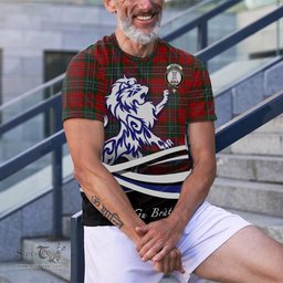 ScotsTee Shop Scottish MacLean Clan Crest Tartan T Shirt Alba Gu Brath Regal Lion Emblem