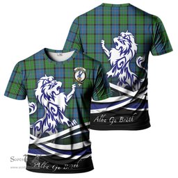 ScotsTee Shop Scottish Stirling Clan Crest Tartan T Shirt Alba Gu Brath Regal Lion Emblem