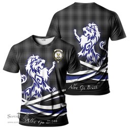 ScotsTee Shop Scottish Stewart Mourning Clan Crest Tartan T Shirt Alba Gu Brath Regal Lion Emblem