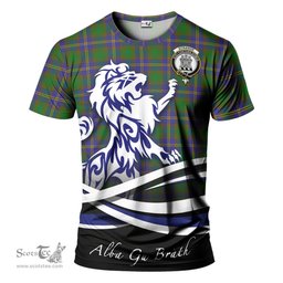 ScotsTee Shop Scottish Strange of Balkaskie Clan Crest Tartan T Shirt Alba Gu Brath Regal Lion Emblem