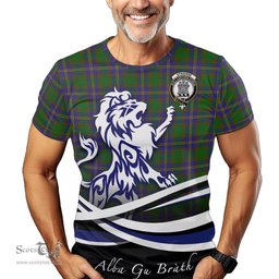 ScotsTee Shop Scottish Strange of Balkaskie Clan Crest Tartan T Shirt Alba Gu Brath Regal Lion Emblem