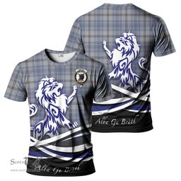 ScotsTee Shop Scottish Tweedie Clan Crest Tartan T Shirt Alba Gu Brath Regal Lion Emblem