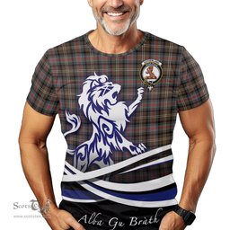 ScotsTee Shop Scottish Sutherland Weathered Clan Crest Tartan T Shirt Alba Gu Brath Regal Lion Emblem