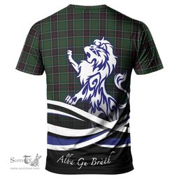 ScotsTee Shop Scottish Sinclair Hunting Clan Crest Tartan T Shirt Alba Gu Brath Regal Lion Emblem
