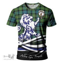 ScotsTee Shop Scottish Rollo Ancient Clan Crest Tartan T Shirt Alba Gu Brath Regal Lion Emblem