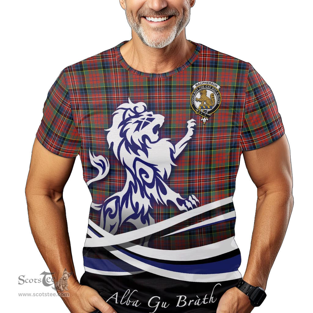 ScotsTee Shop Scottish MacPherson Ancient Clan Crest Tartan T Shirt Alba Gu Brath Regal Lion Emblem