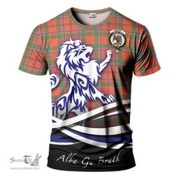 ScotsTee Shop Scottish Munro Ancient Clan Crest Tartan T Shirt Alba Gu Brath Regal Lion Emblem