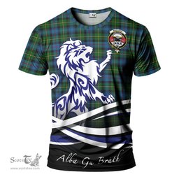 ScotsTee Shop Scottish MacLeod of Skye Clan Crest Tartan T Shirt Alba Gu Brath Regal Lion Emblem