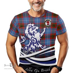 ScotsTee Shop Scottish Pentland Clan Crest Tartan T Shirt Alba Gu Brath Regal Lion Emblem