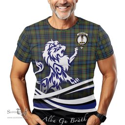 ScotsTee Shop Scottish MacLellan Ancient Clan Crest Tartan T Shirt Alba Gu Brath Regal Lion Emblem