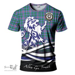 ScotsTee Shop Scottish Pitcairn Hunting Clan Crest Tartan T Shirt Alba Gu Brath Regal Lion Emblem