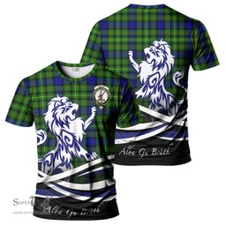 ScotsTee Shop Scottish Rollo Modern Clan Crest Tartan T Shirt Alba Gu Brath Regal Lion Emblem