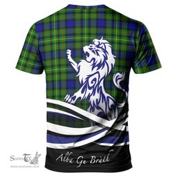 ScotsTee Shop Scottish Rollo Modern Clan Crest Tartan T Shirt Alba Gu Brath Regal Lion Emblem