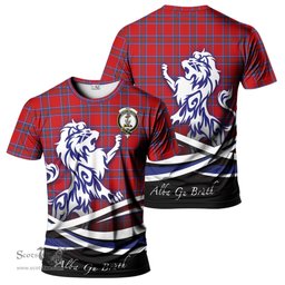 ScotsTee Shop Scottish Rait Clan Crest Tartan T Shirt Alba Gu Brath Regal Lion Emblem