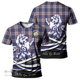 ScotsTee Shop Scottish Stewart of Appin Hunting Dress Clan Crest Tartan T Shirt Alba Gu Brath Regal Lion Emblem