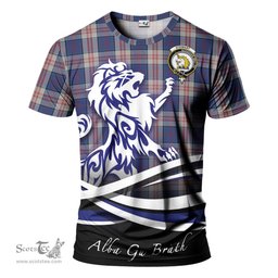 ScotsTee Shop Scottish Stewart of Appin Hunting Dress Clan Crest Tartan T Shirt Alba Gu Brath Regal Lion Emblem