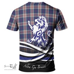 ScotsTee Shop Scottish Stewart of Appin Hunting Dress Clan Crest Tartan T Shirt Alba Gu Brath Regal Lion Emblem