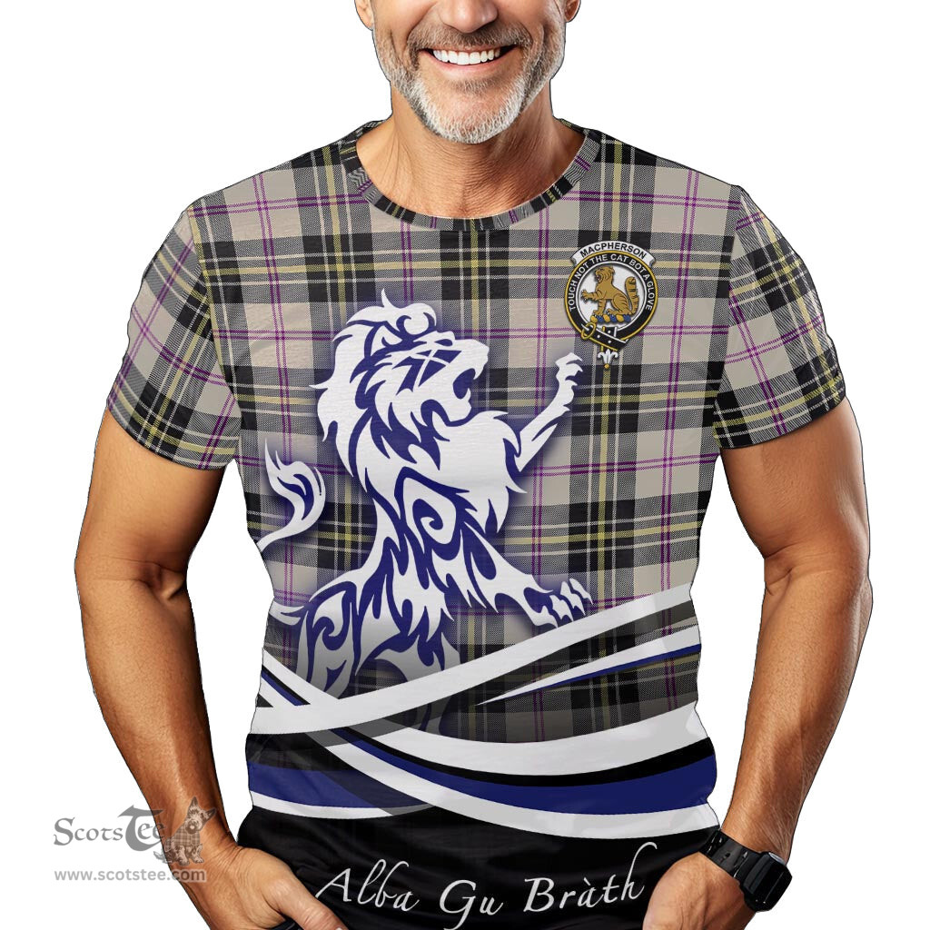 ScotsTee Shop Scottish MacPherson Dress Ancient Clan Crest Tartan T Shirt Alba Gu Brath Regal Lion Emblem