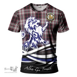 ScotsTee Shop Scottish MacPherson Clan Crest Tartan T Shirt Alba Gu Brath Regal Lion Emblem