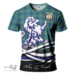 ScotsTee Shop Scottish Oliphant Ancient Clan Crest Tartan T Shirt Alba Gu Brath Regal Lion Emblem