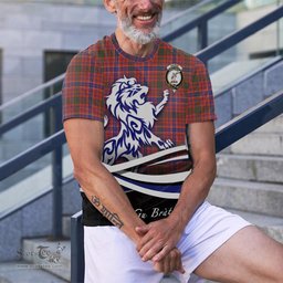 ScotsTee Shop Scottish MacRae Ancient Clan Crest Tartan T Shirt Alba Gu Brath Regal Lion Emblem