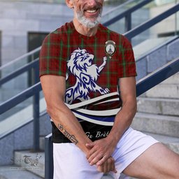 ScotsTee Shop Scottish Morrison Clan Crest Tartan T Shirt Alba Gu Brath Regal Lion Emblem